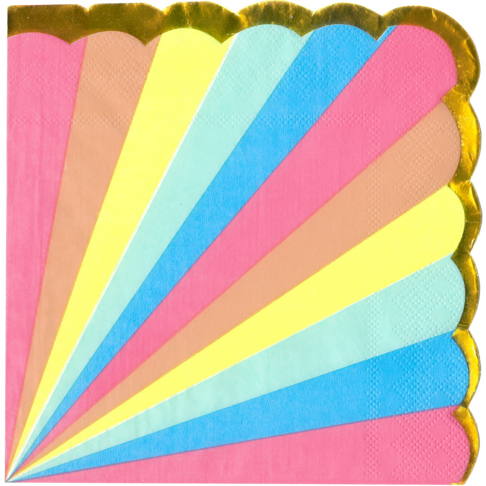 Pastel Rainbow Candy Stripe Large Paper Napkins / Serviettes (Pack of 16)