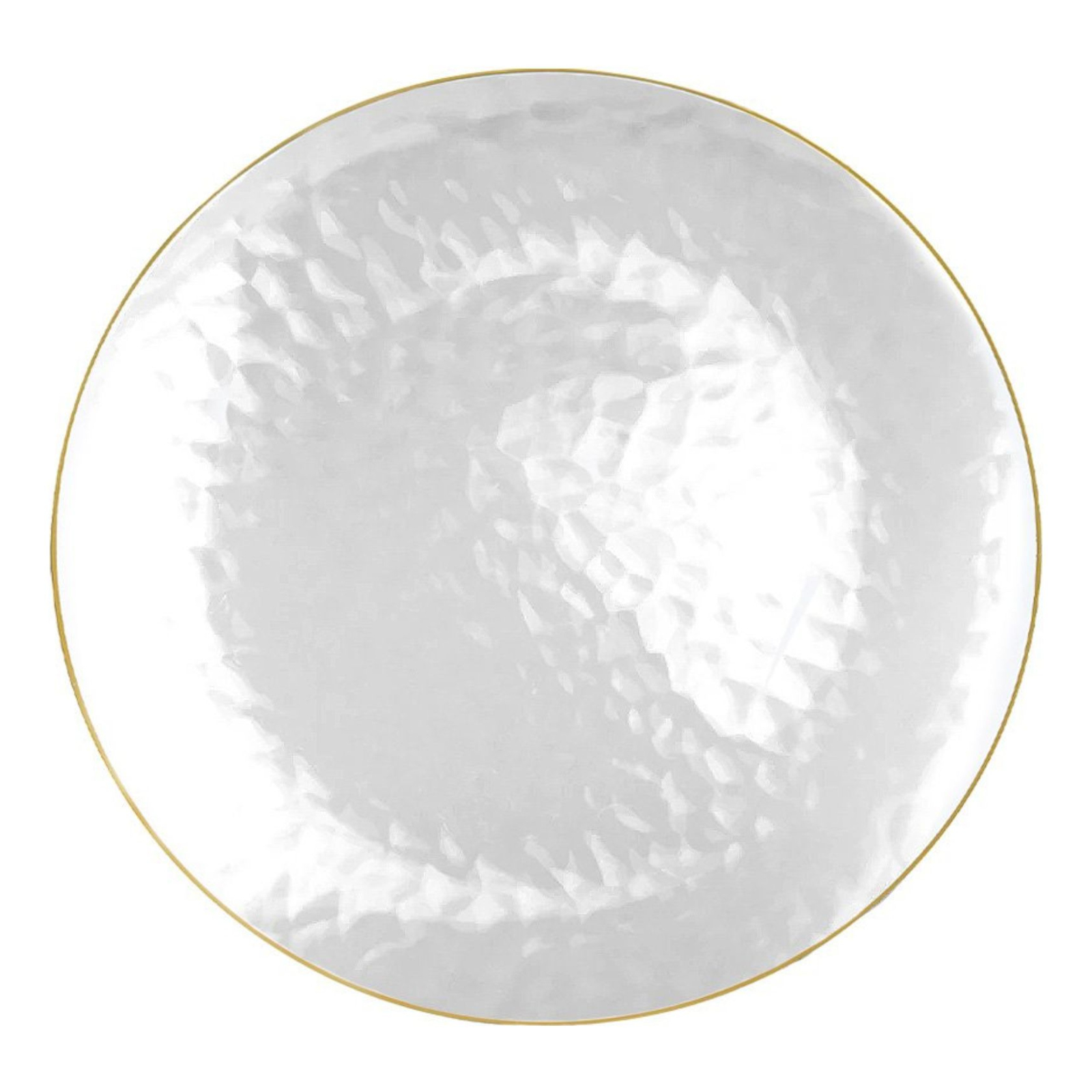 Clear Dimple With Gold Trim Plastic Plates 25.5cm (Pack of 10)