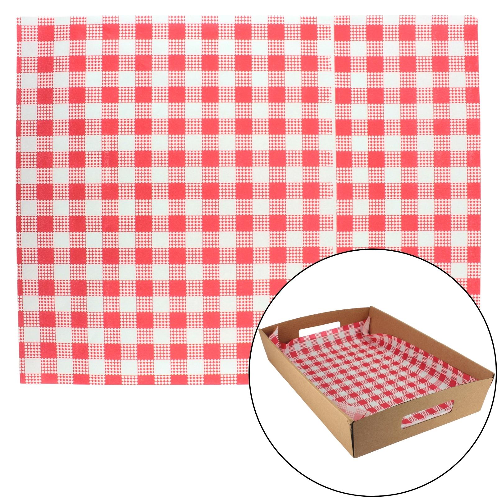 Red Gingham Printed Grease Proof Paper 33cm x 40cm (200 Sheets) 