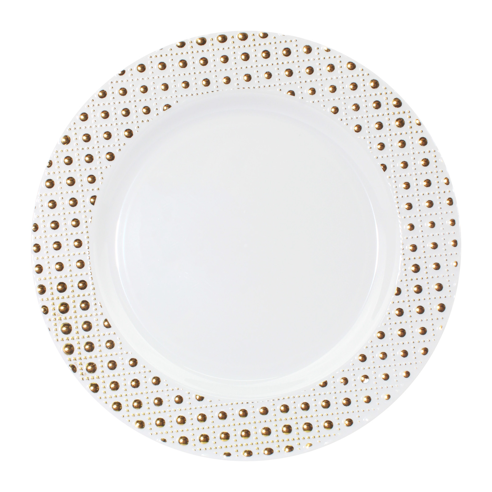 Gold Embossed Dot Trim Small Plastic Plates (Pack of 6)