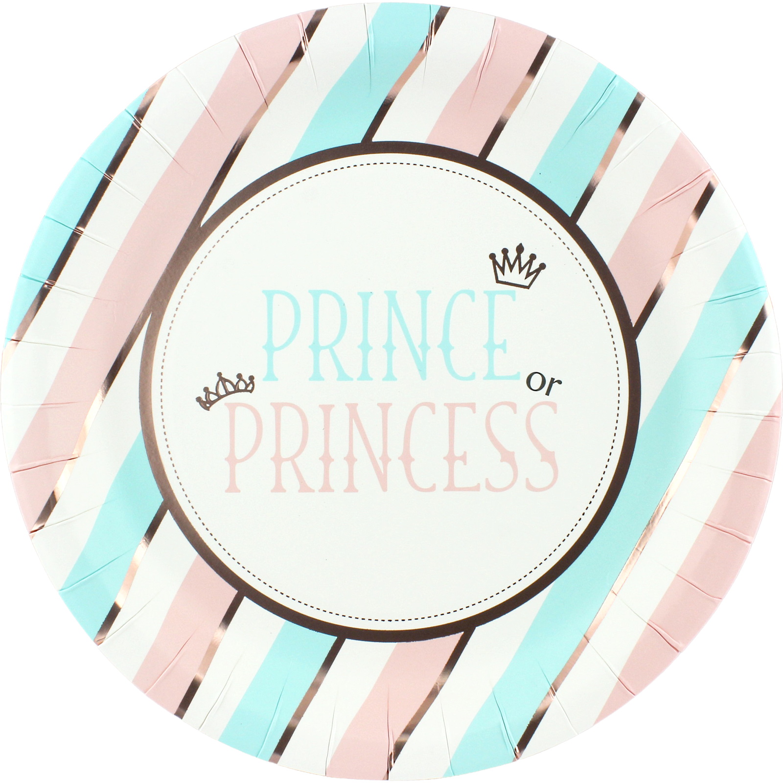 Prince or Princess Large Paper Plates (Pack of 12)