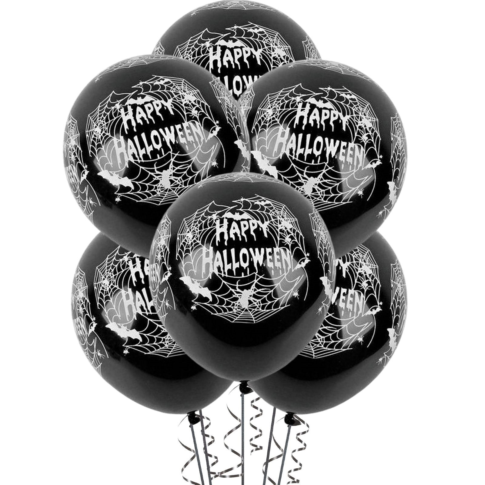 Happy Halloween Black Balloons (Pack of 10)