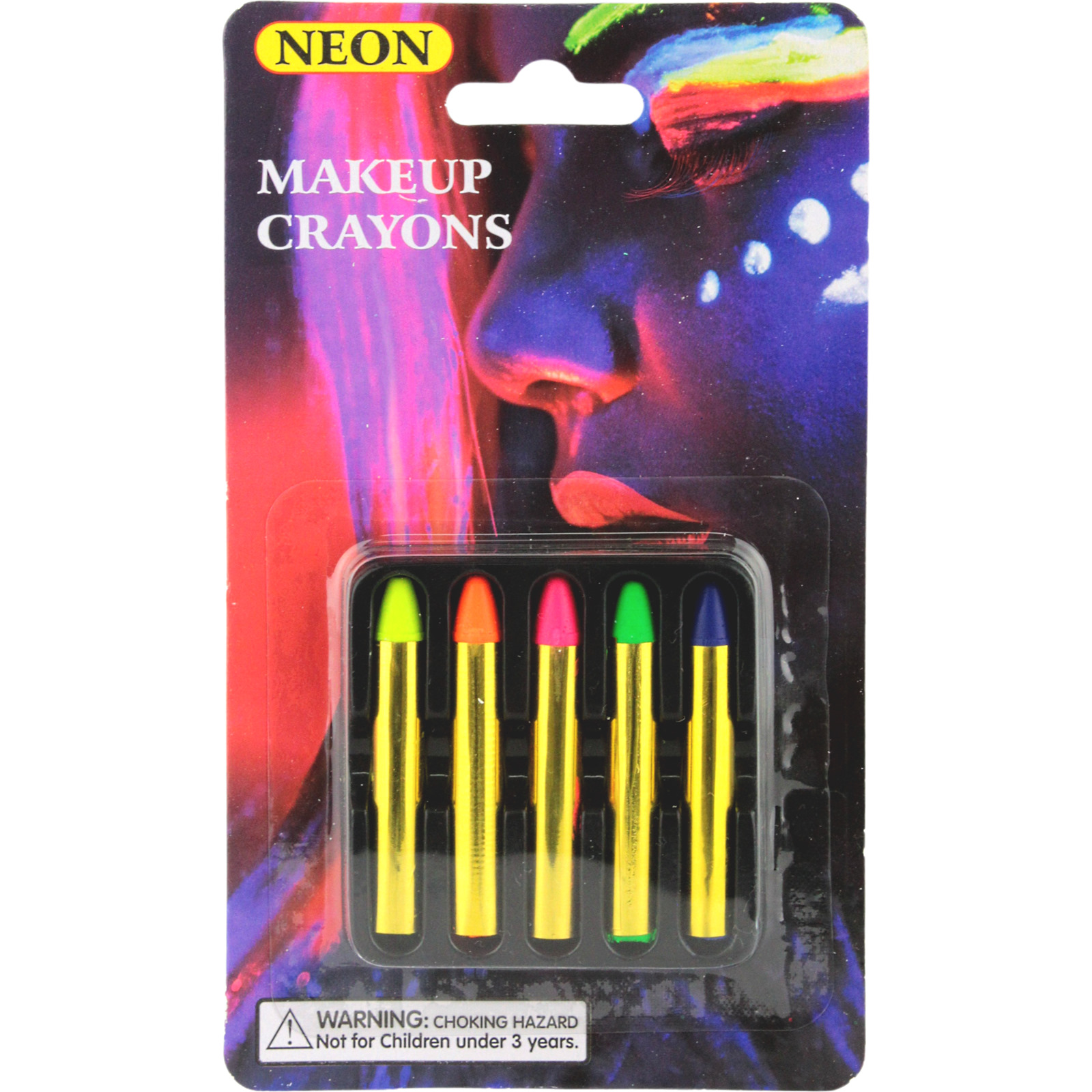 Assorted Neon Makeup Crayons (Pack of 5)
