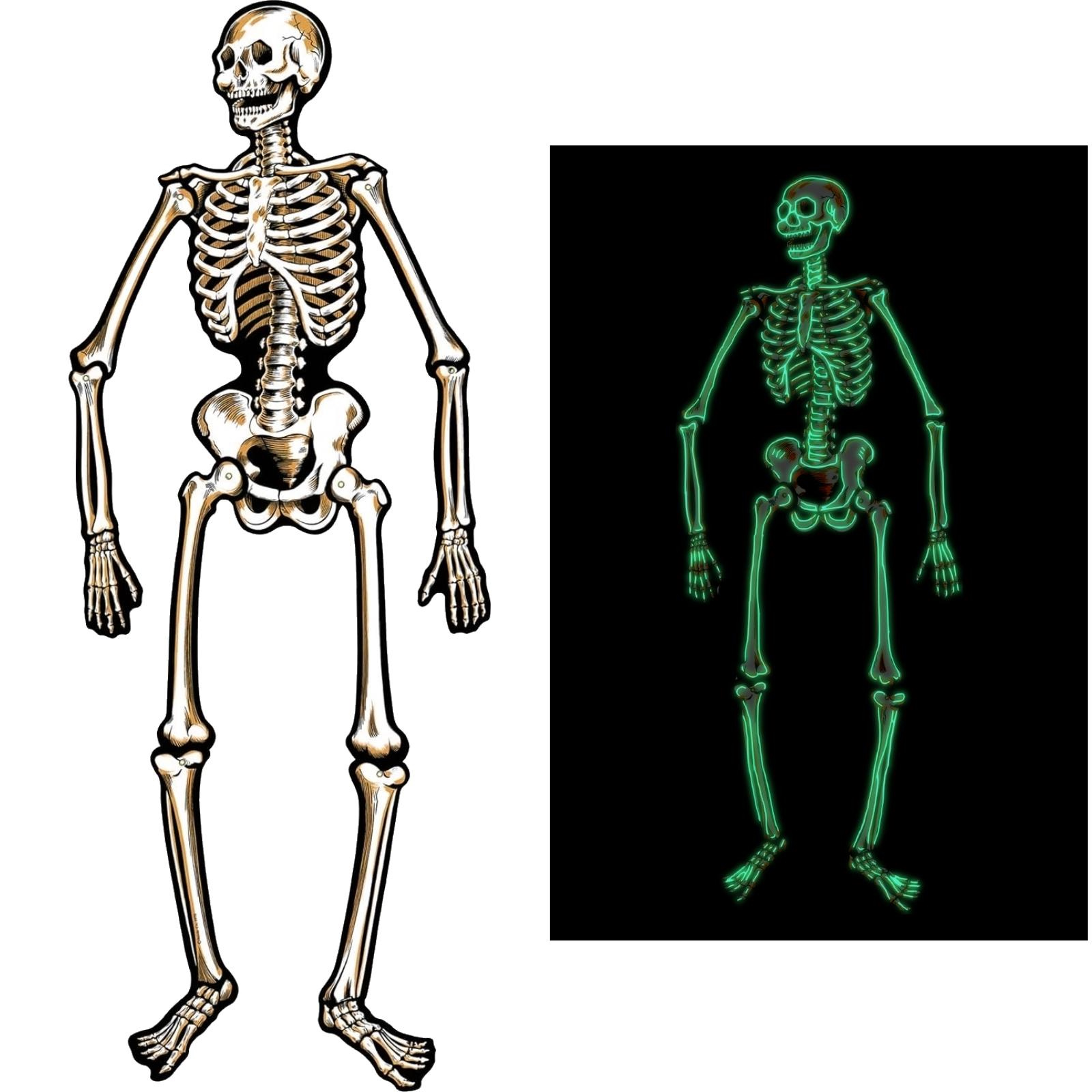 Jointed Glow In The Dark Skeleton Cutout Wall Decoration 
