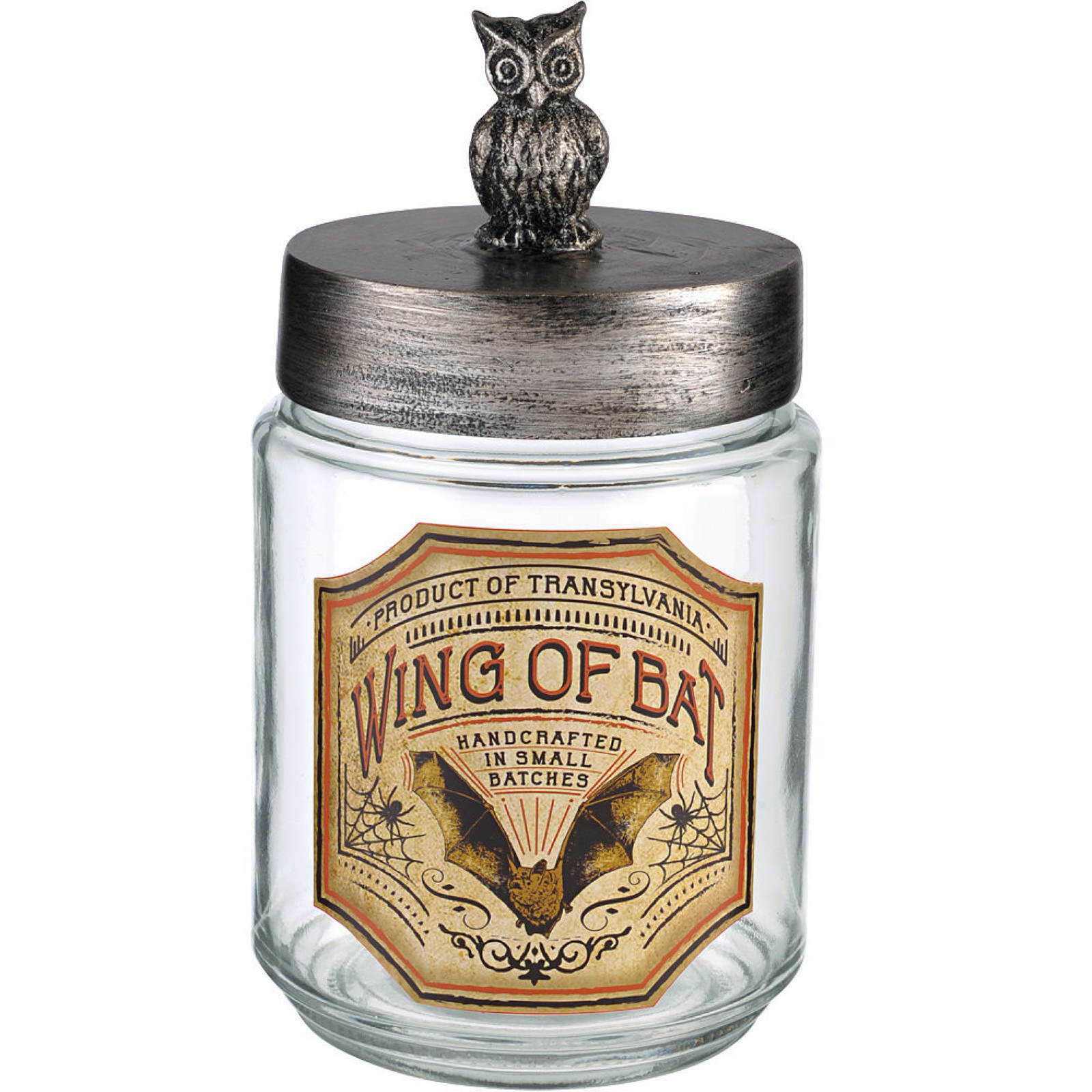 Spooks and Spells Glass Owl Jar