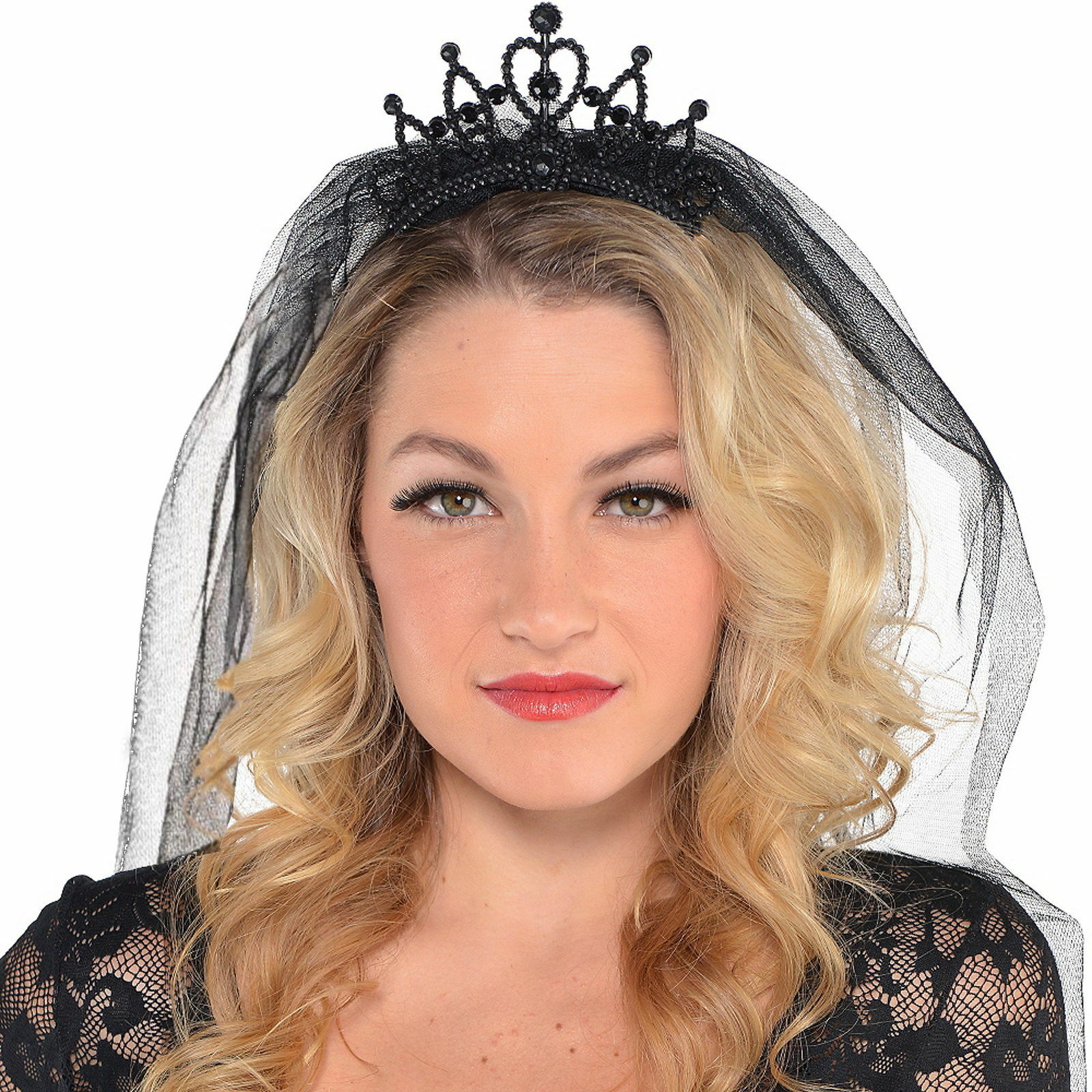 Gothic Bride Veiled Black Tiara 