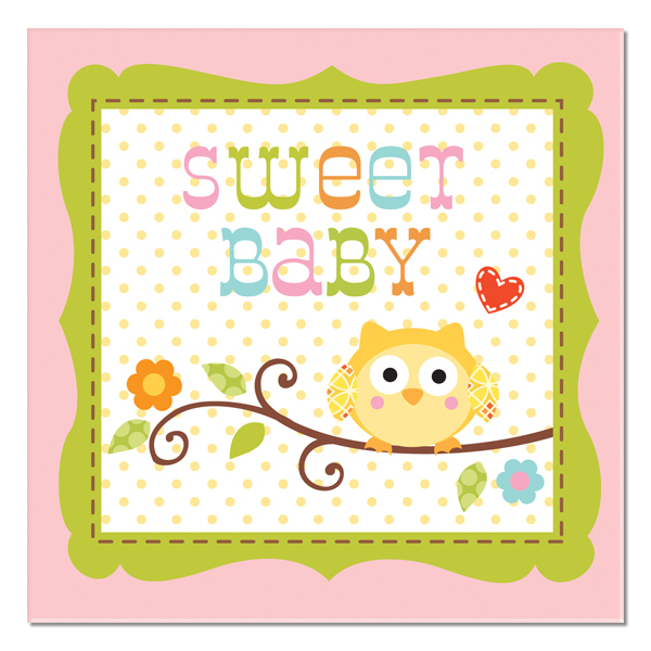Happi Tree Baby Girl Small Napkins / Serviettes (Pack of 16)
