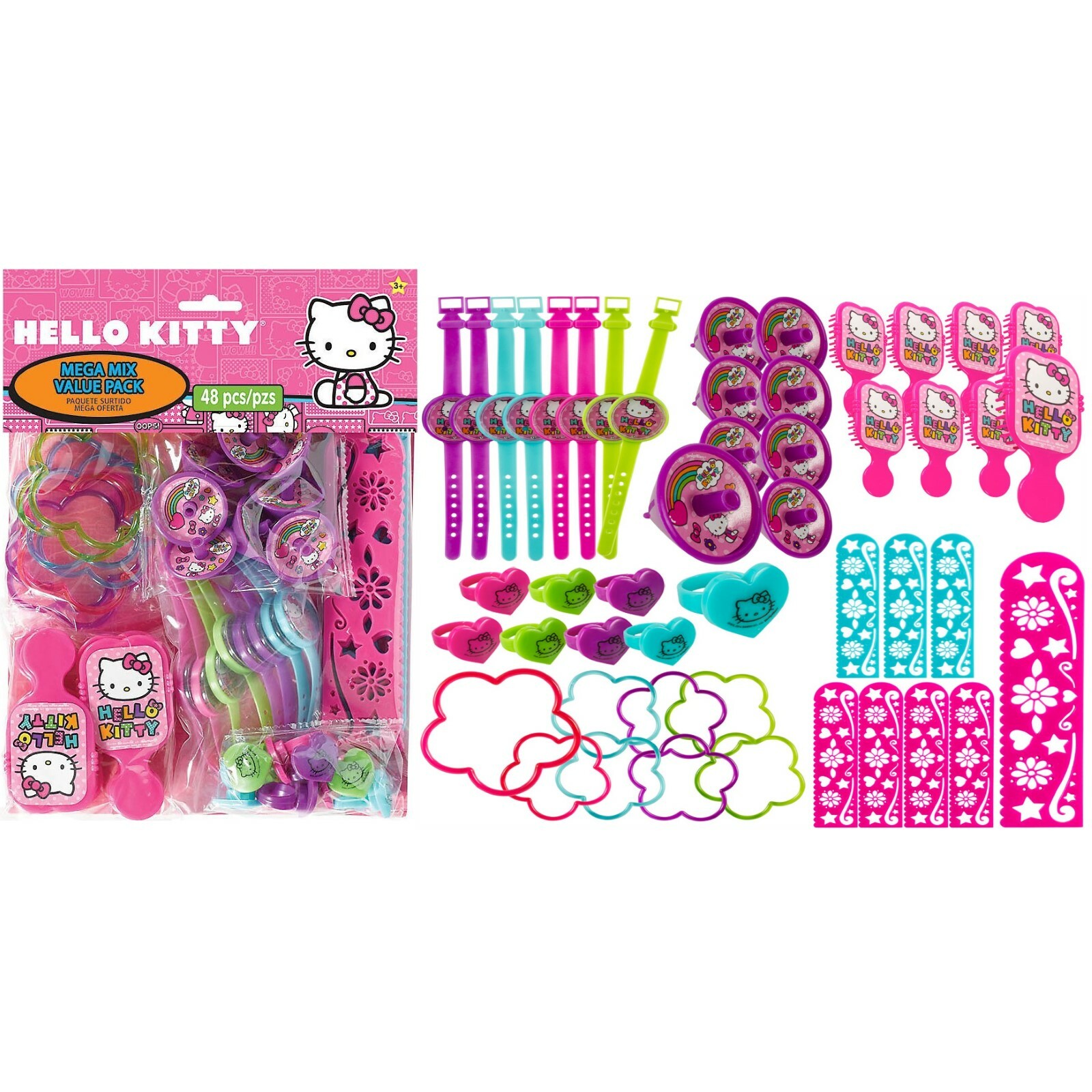 Hello Kitty Rainbow Mega Value Favour Pack (48 Pieces)
