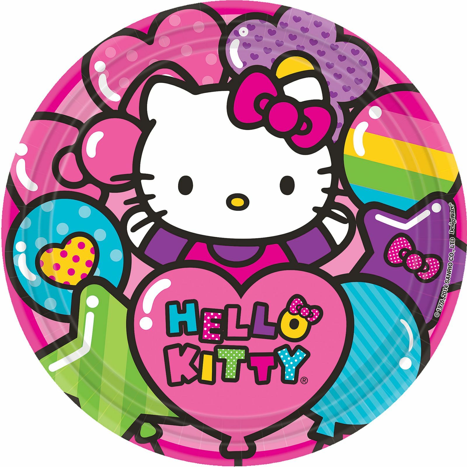 Hello Kitty Rainbow Large Paper Plates (Pack of 8)