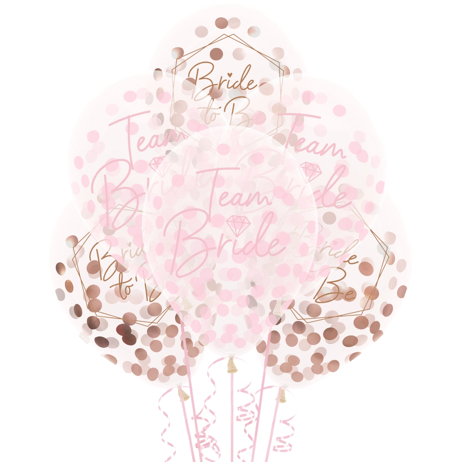 Team Bride Confetti Balloons (Pack of 6) 
