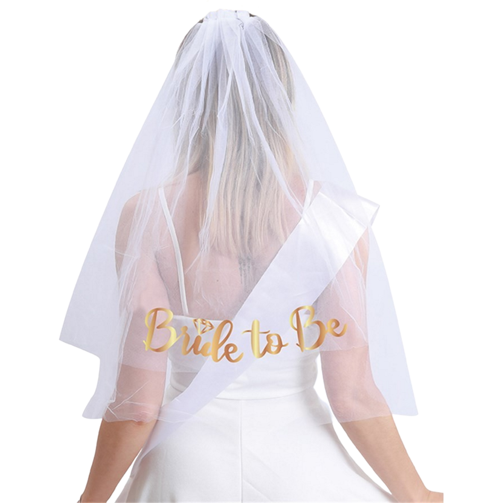 Gold Bride To Be Tulle Veil