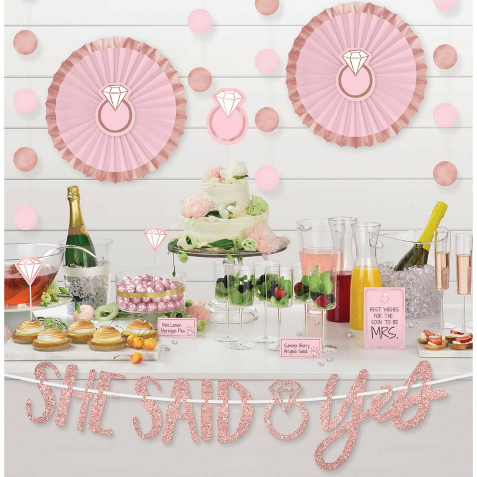 Blush Bridal Shower Buffet Decorating Kit
