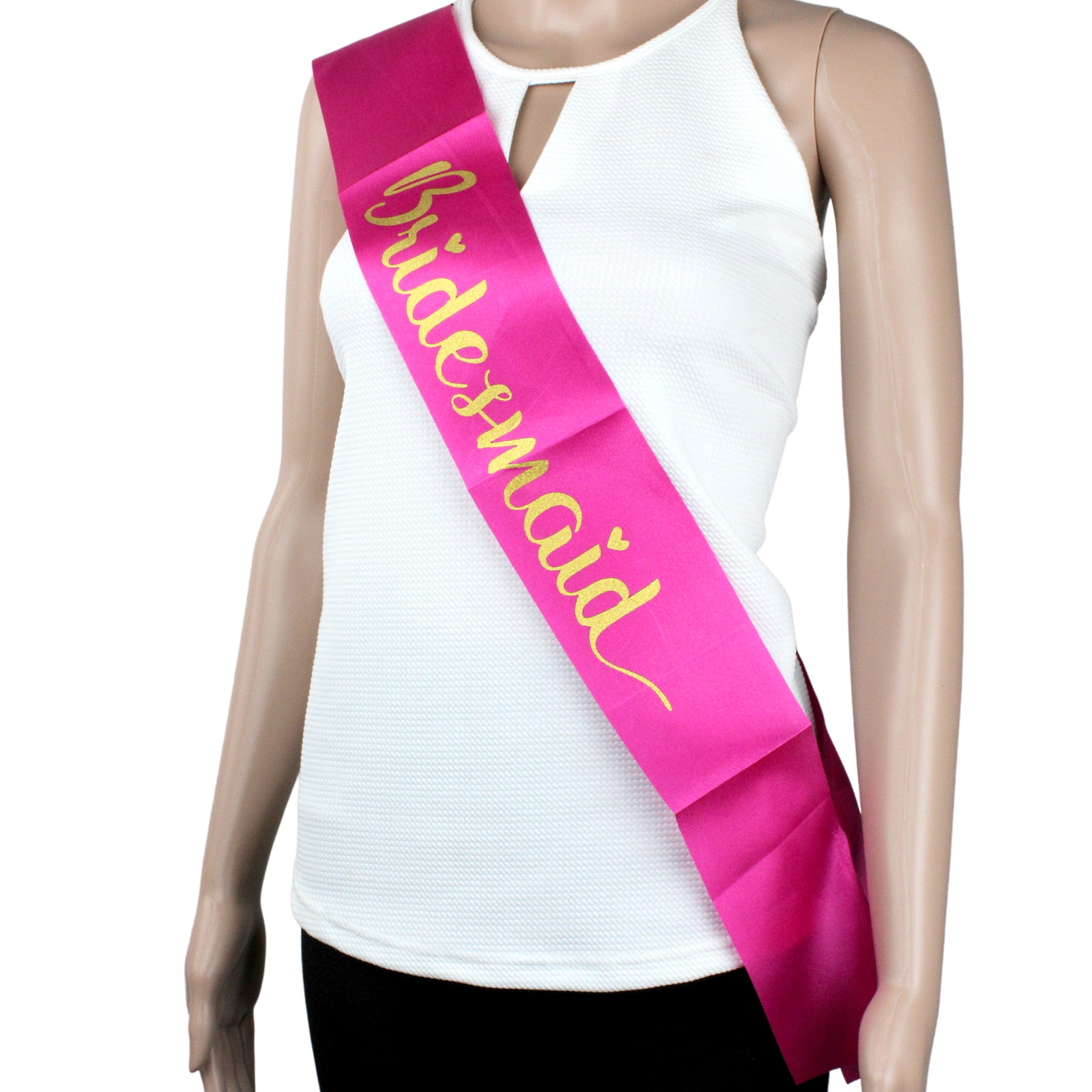 Bridesmaid Hot Pink Satin Sash