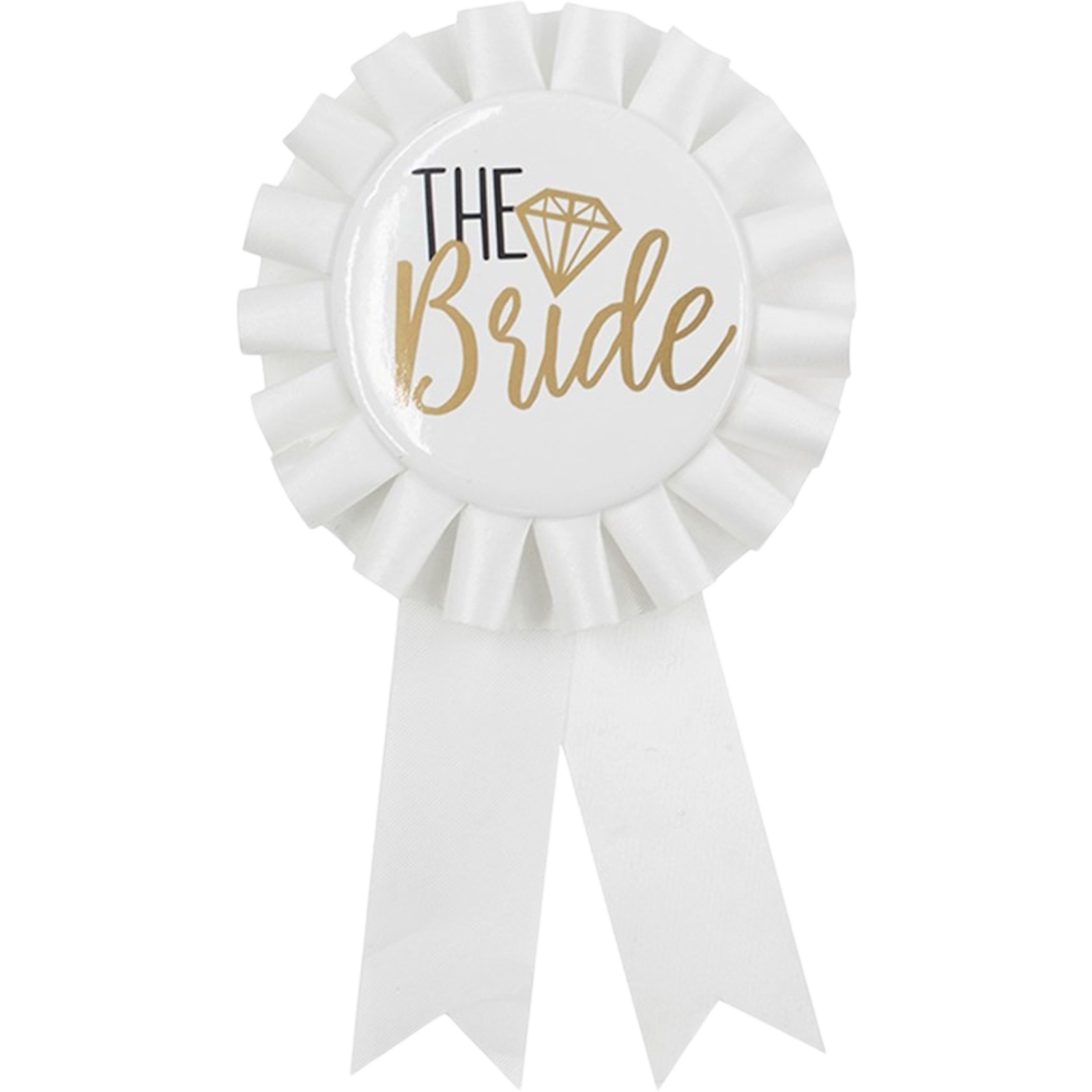 The Bride White Ribbon Badge