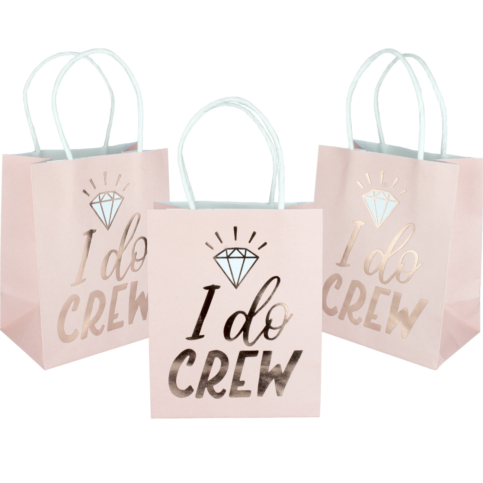 Blush Bridal Shower Paper Gift Bags 14cm (Pack of 6)