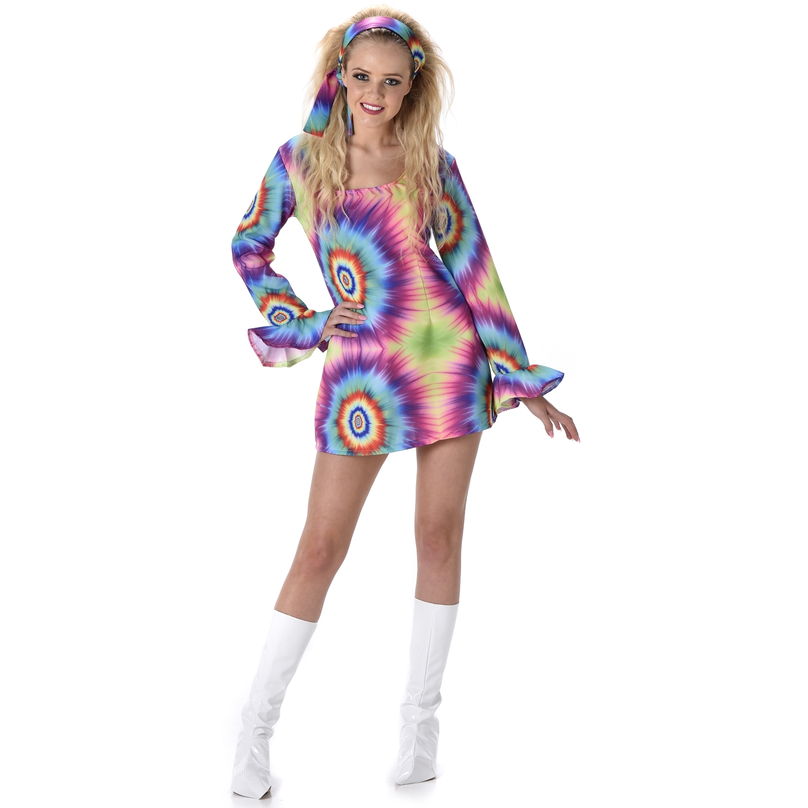 Tye Dye Dress Ladies Costume Small