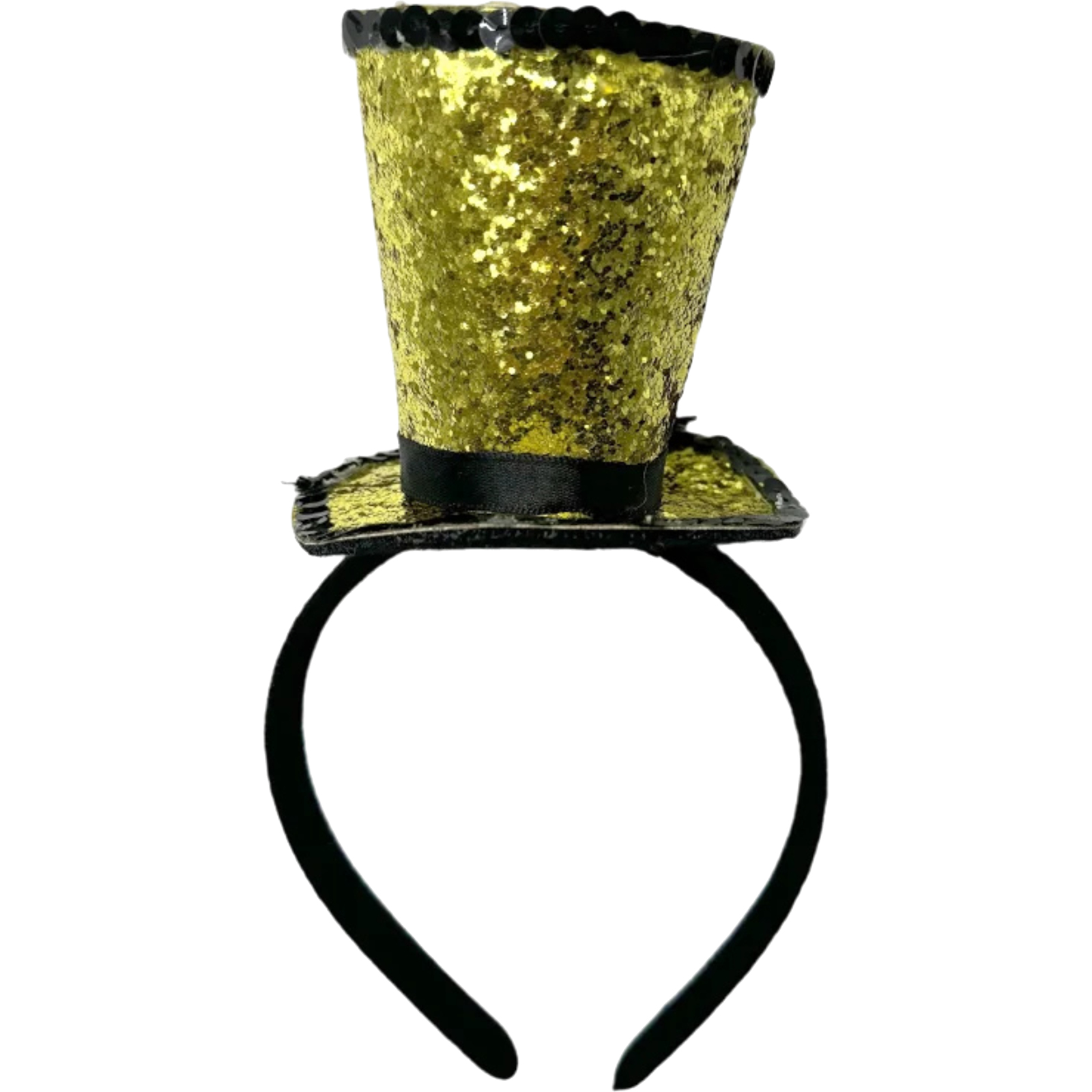 Gold Glitter Top Hat Headband 