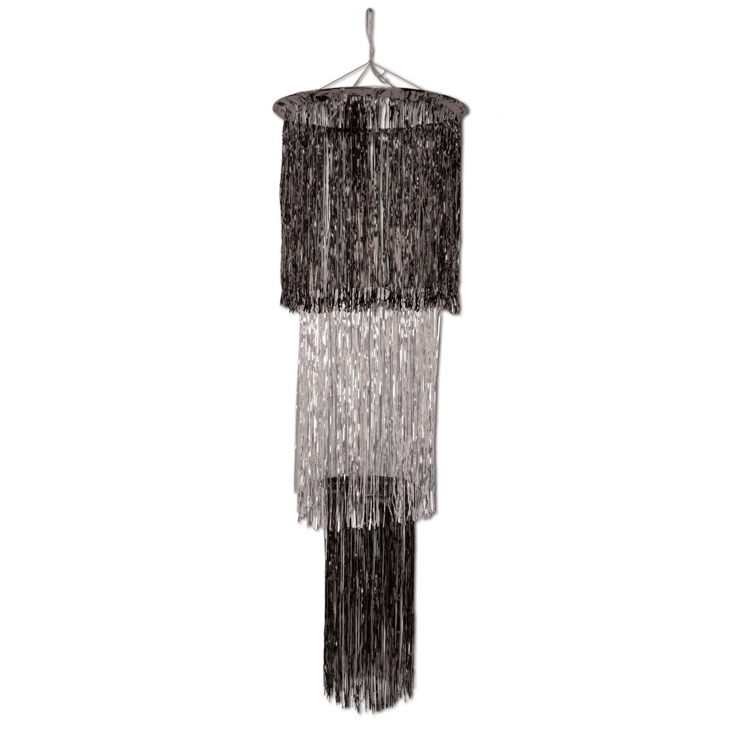 Foil Shimmering Chandelier Silver and Black