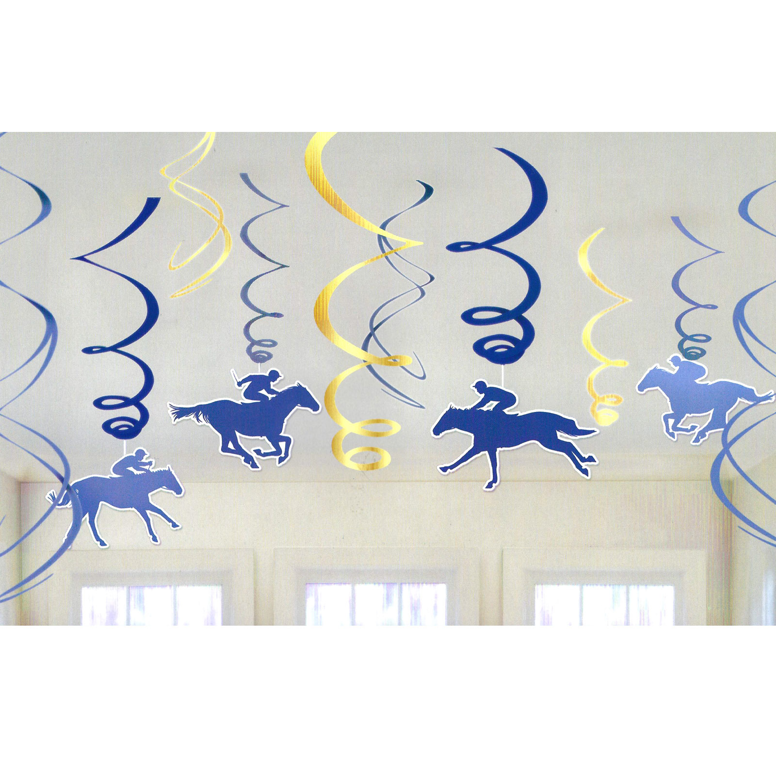 Race Day Swirl Decorations (Pack of 12)