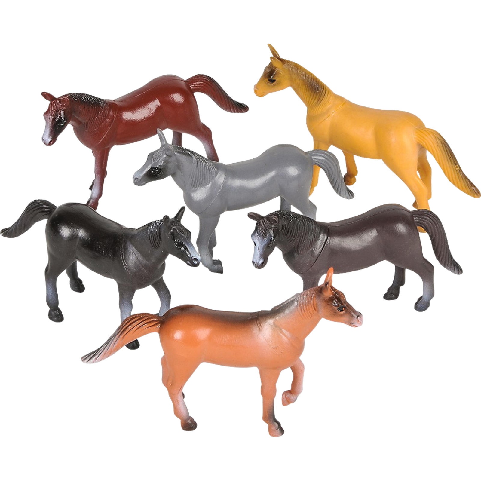 Mini Plastic Horses (Pack of 12)