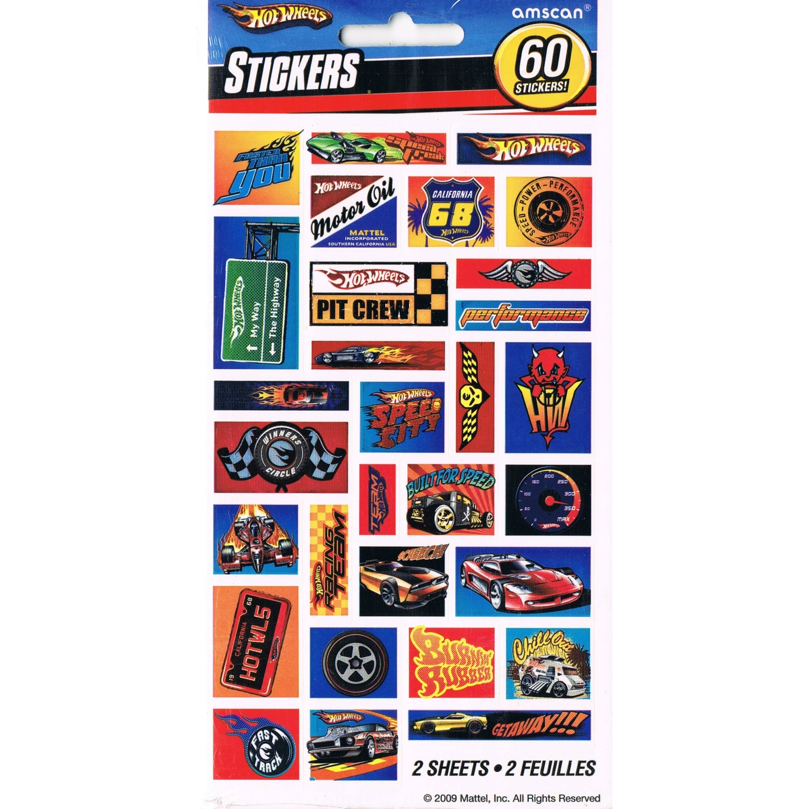 Hot Wheels Speed City Stickers (60 Stickers)