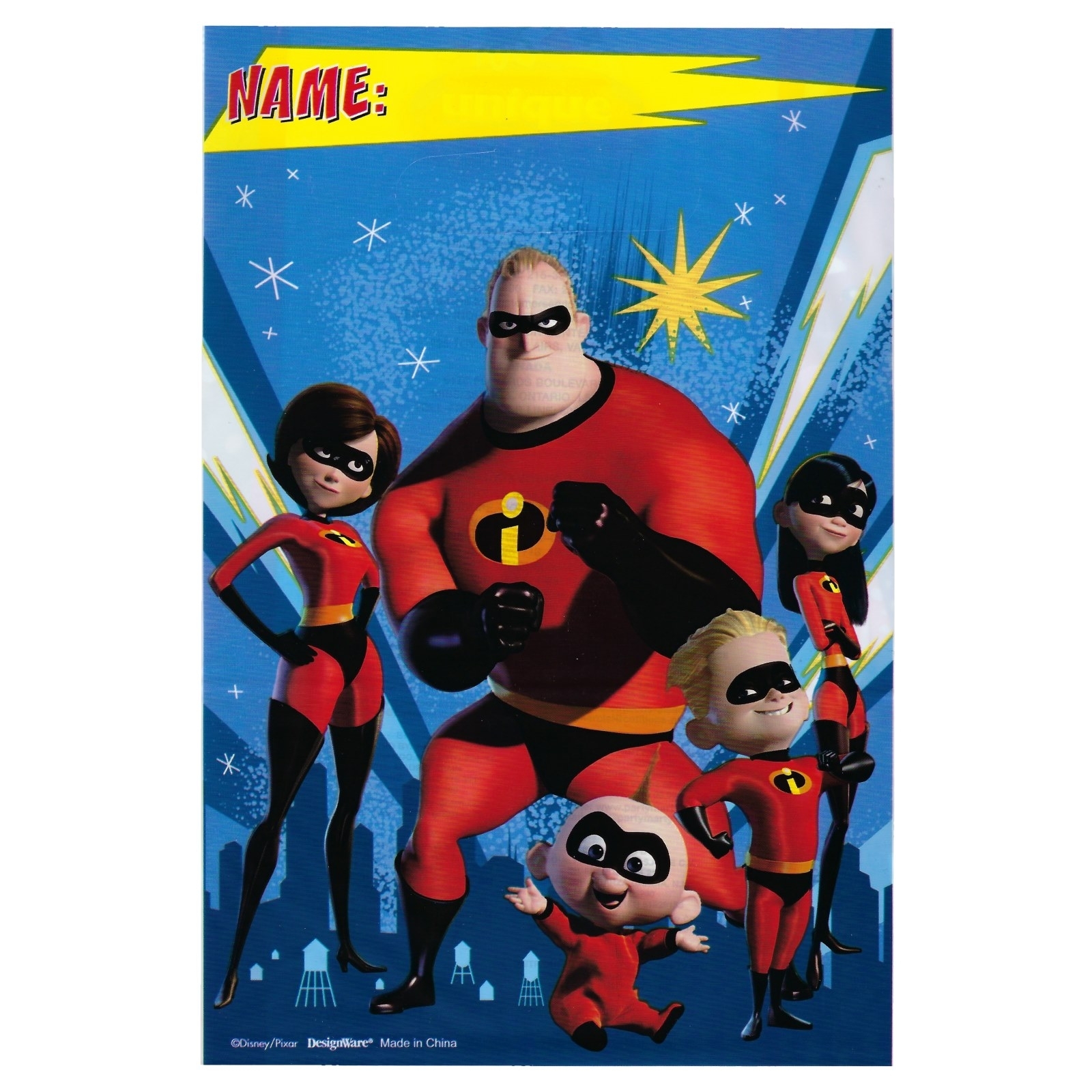 Incredibles 2 Lolly/Treat Bags (Pack of 8)