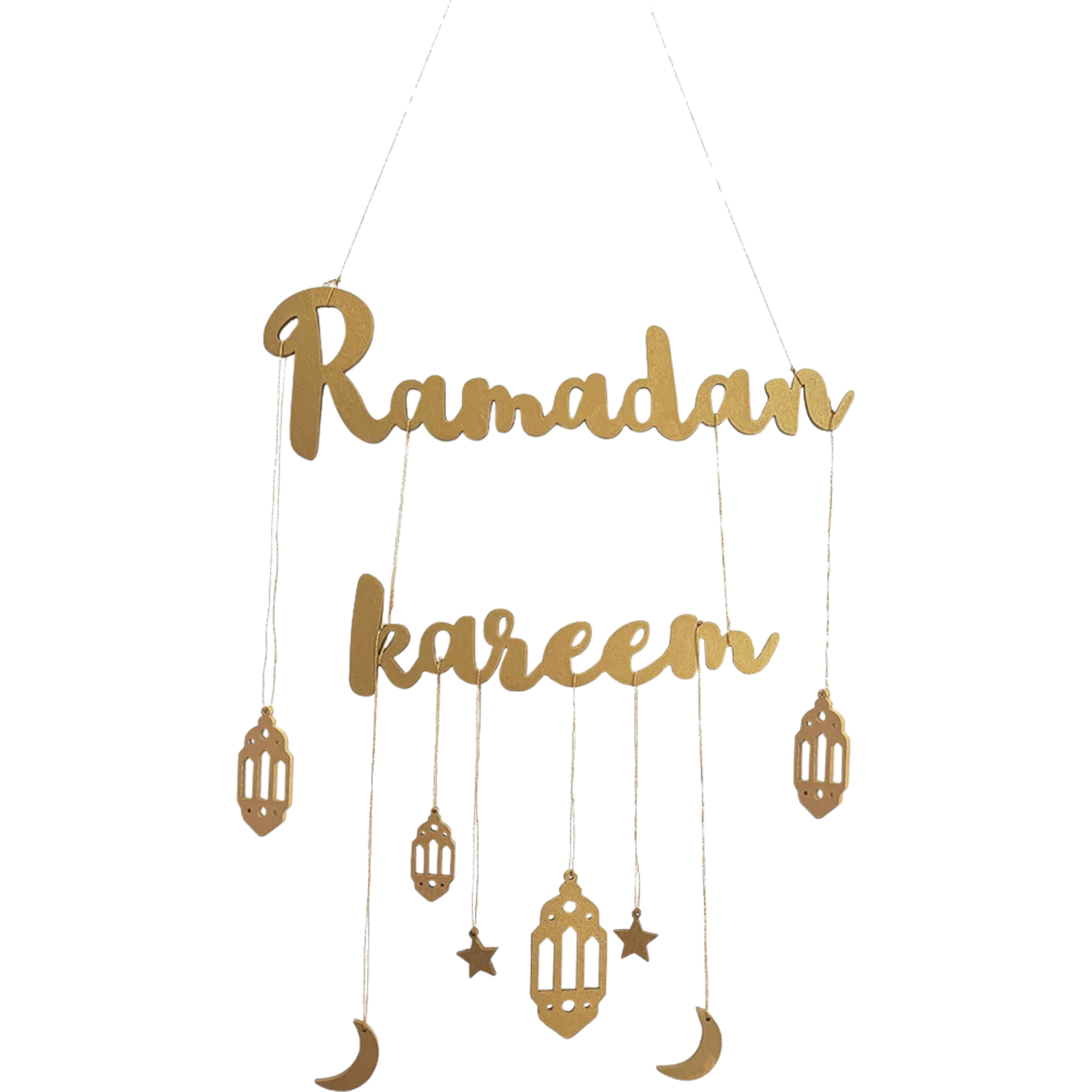 Gold Wooden Ramadan Kareem Hanging Decoration
