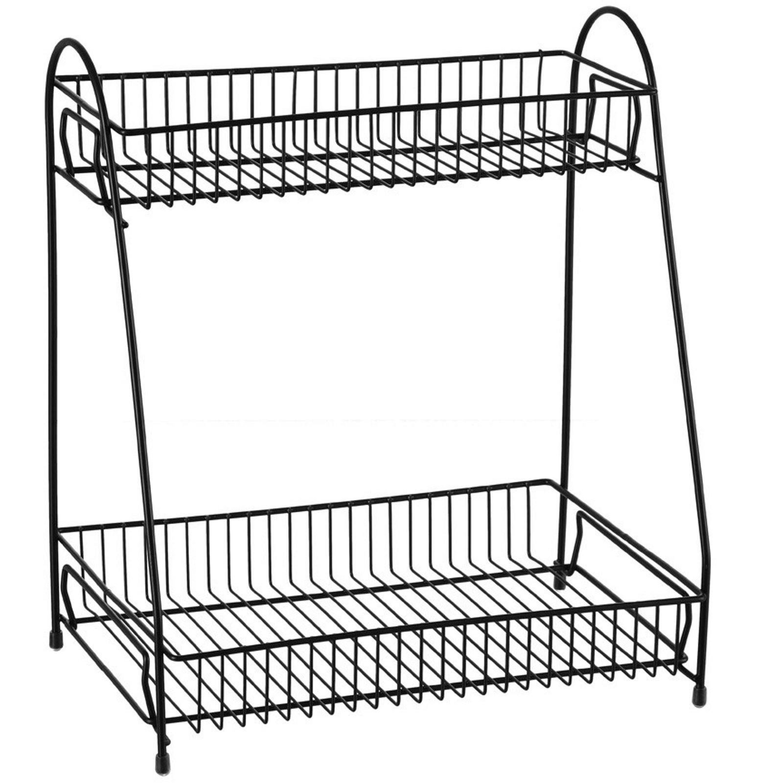 Boxsweden Black 2 Tier Metal Kitchen Rack 30cm x 20cm x 34.5cm ...