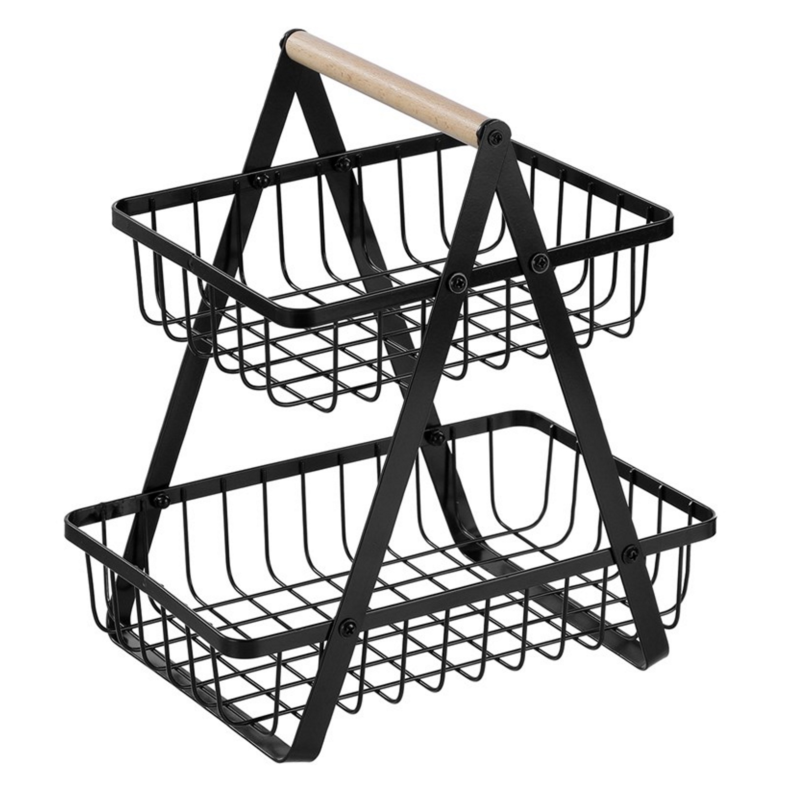 Boxsweden Black Wire 2 Tier Benchtop Stand 27cm x 18cm x 29cm