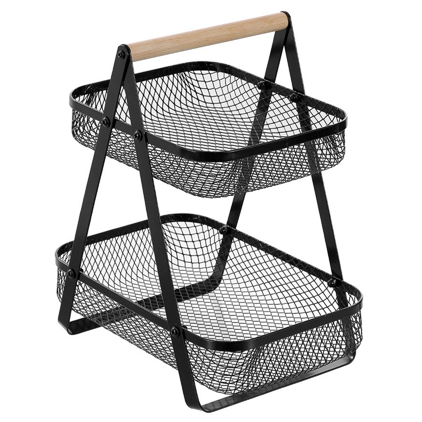 Boxsweden Black Mesh 2 Tier Benchtop Stand 27cm x 17cm x 29cm 