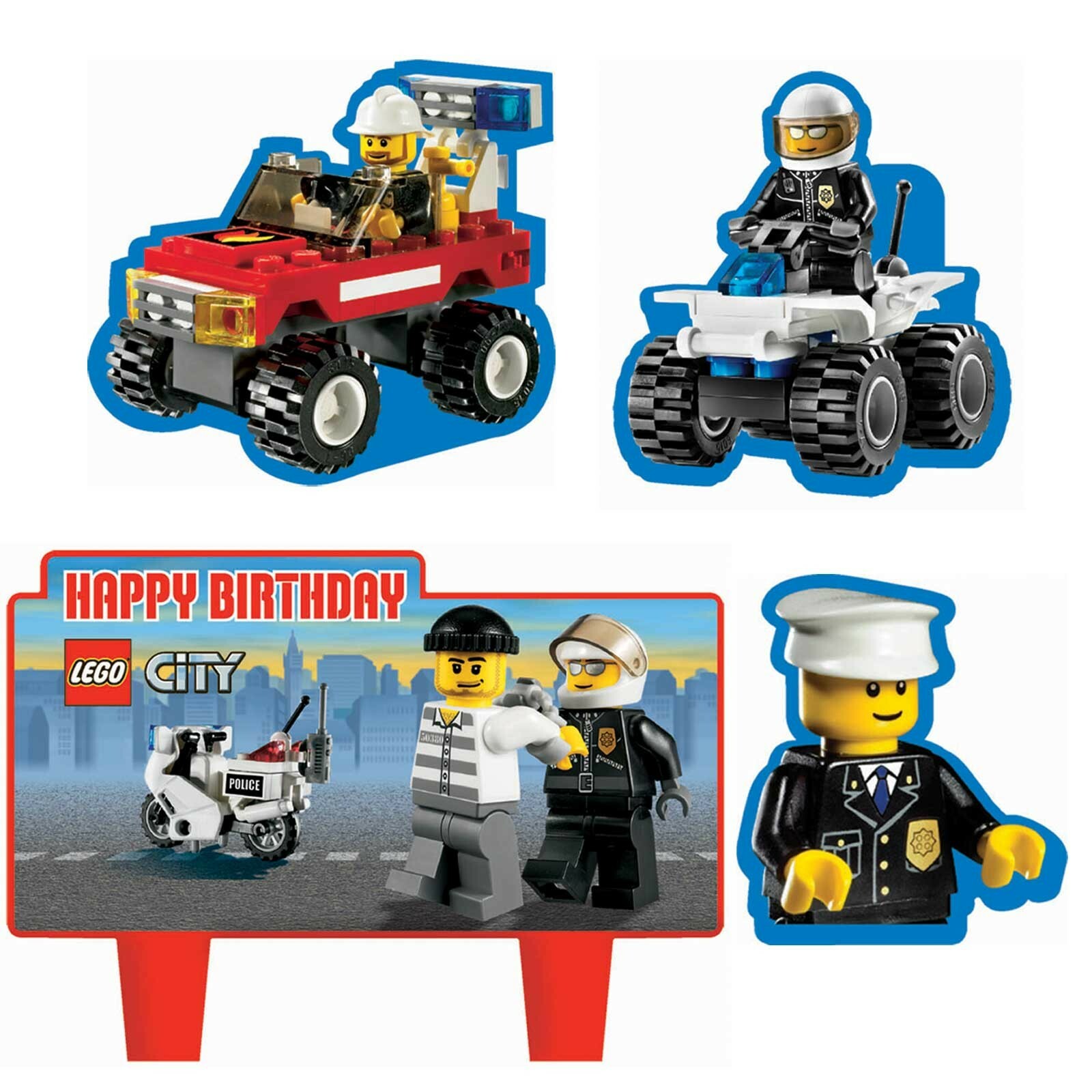 Lego City Mini Molded Candles (Set of 4)
