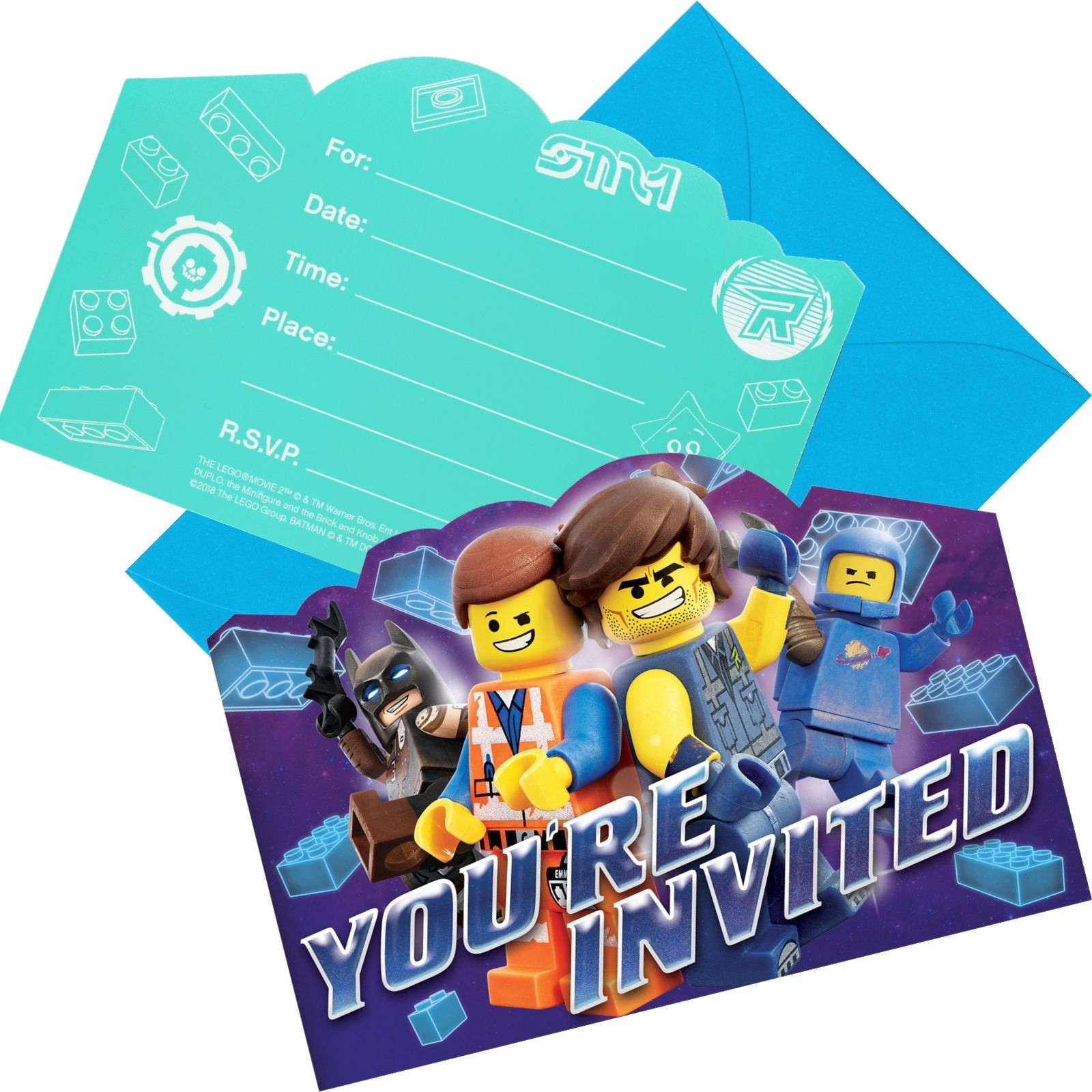 Lego Movie 2 Party Invitations (Pack of 8)
