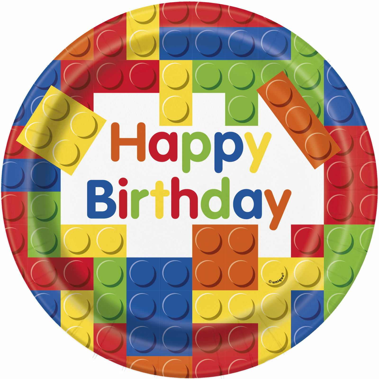 Building Blocks Large Paper Plates (Pack of 8)