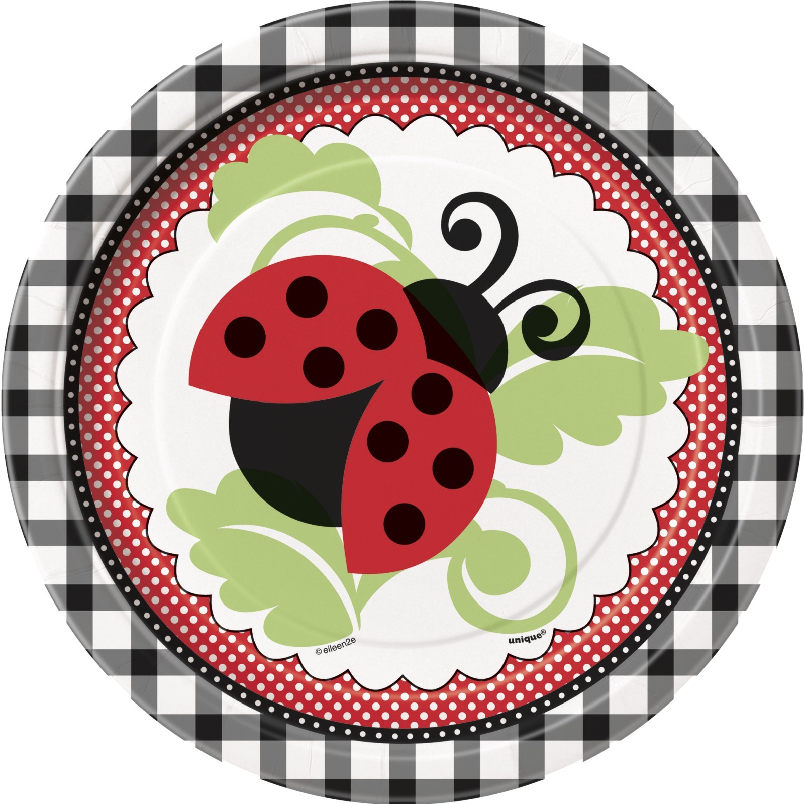 Lively Ladybugs Small Paper Plates (Pack of 8)