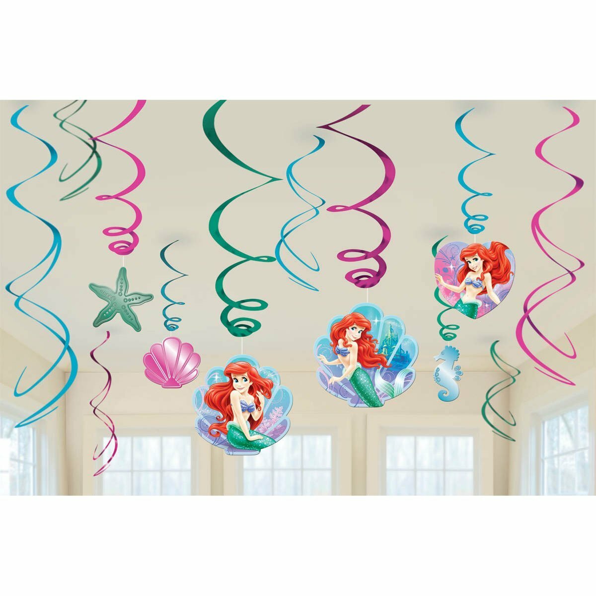 Ariel The Little Mermaid Swirl Decorations (Pack of 12)