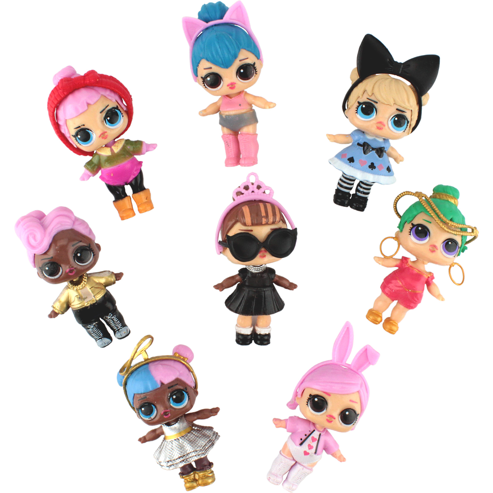 LOL Surprise Plastic Figurine Cake Toppers (Set of 8)