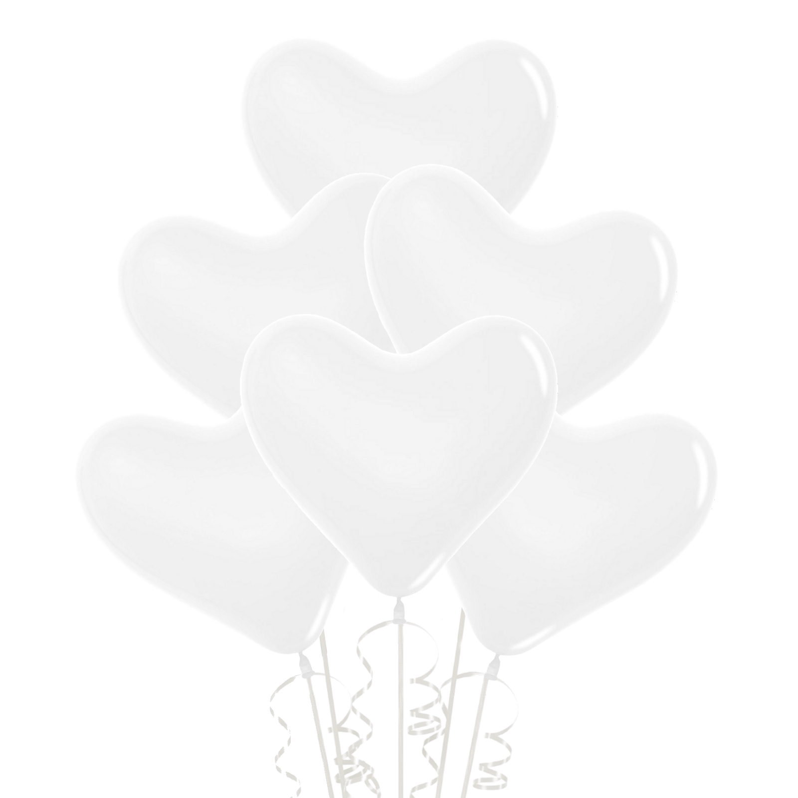 Sempertex White Heart Shaped Balloons (Pack of 12)