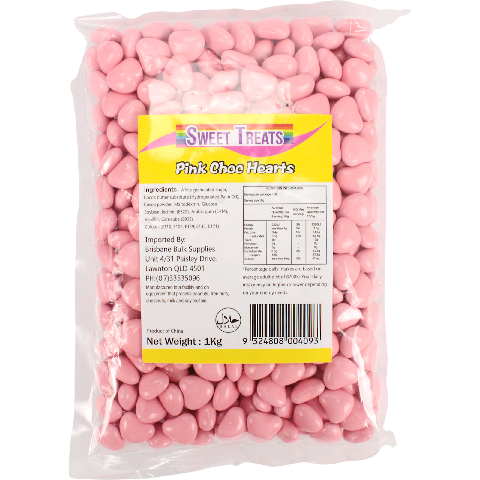 Pink Chocolate Hearts (1kg)