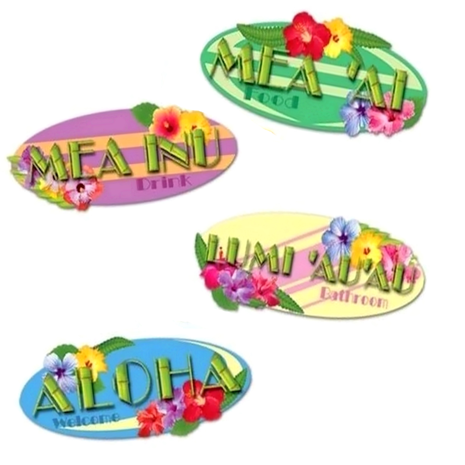 Aloha Sign Decoration (Pack of 4)