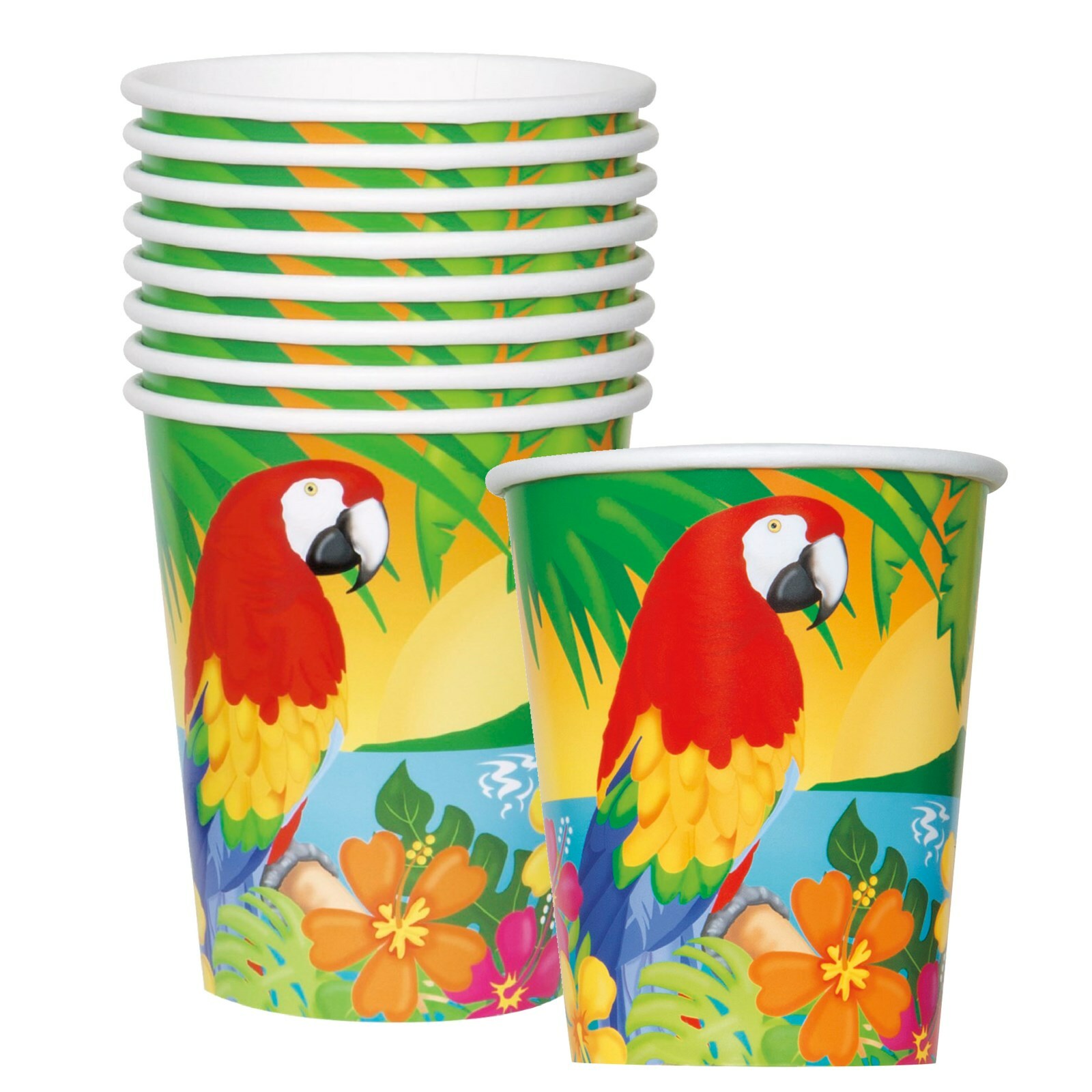 Tropical Island Paper Cups (Pack of 8)