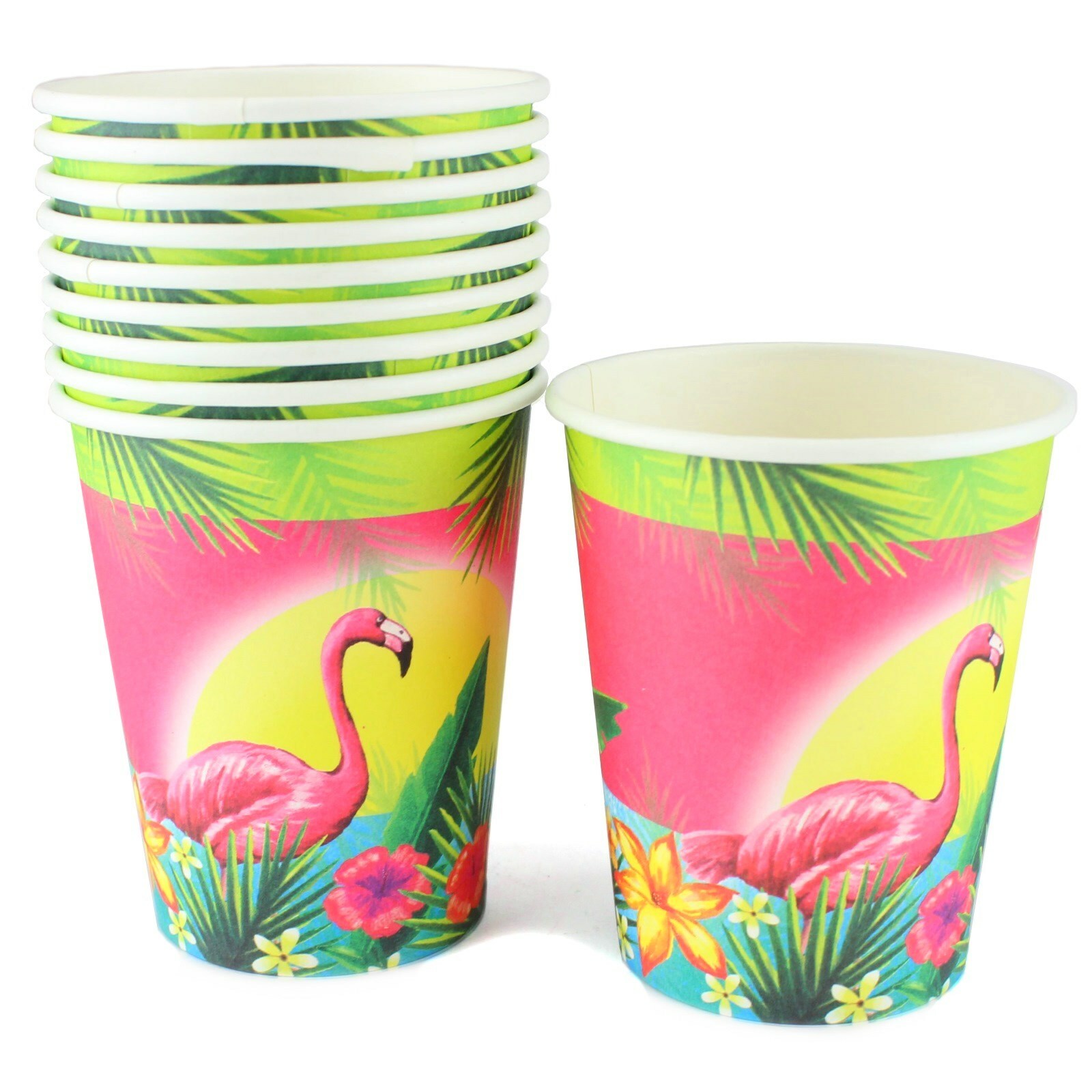 Hawaiian Flamingo Paper Cups (Pack of 10)