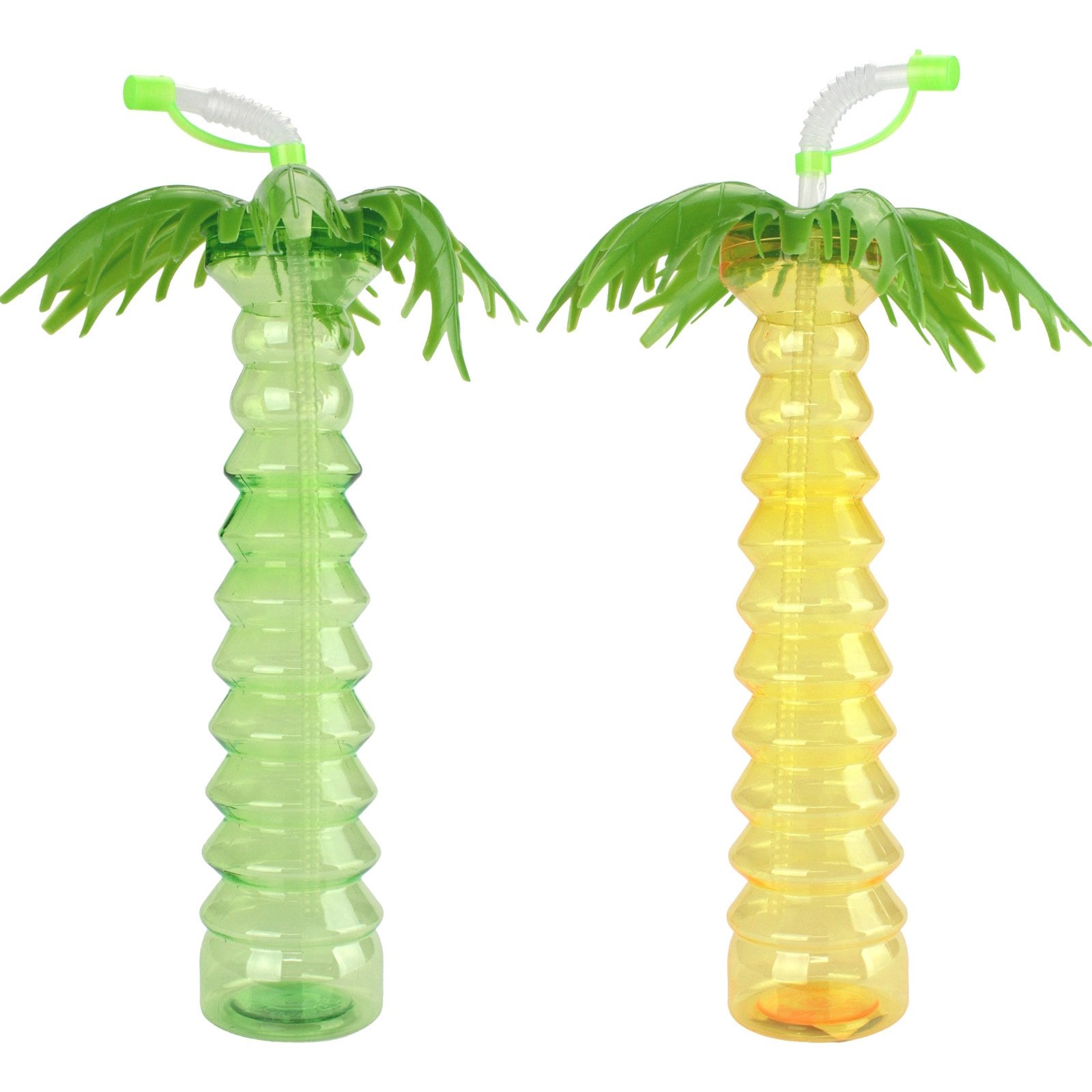 400ml Tropical Palm Tree Cup With Straw (1 Only)