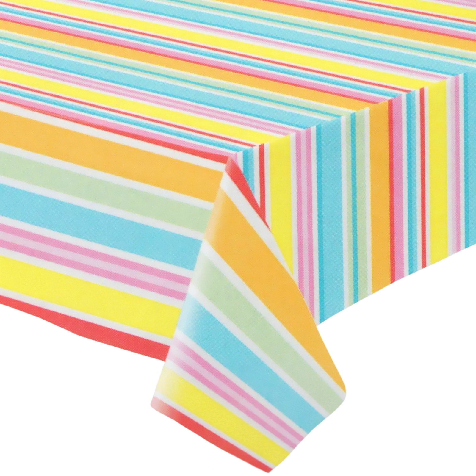 Summer Stripes Flannel Backed Tablecloth