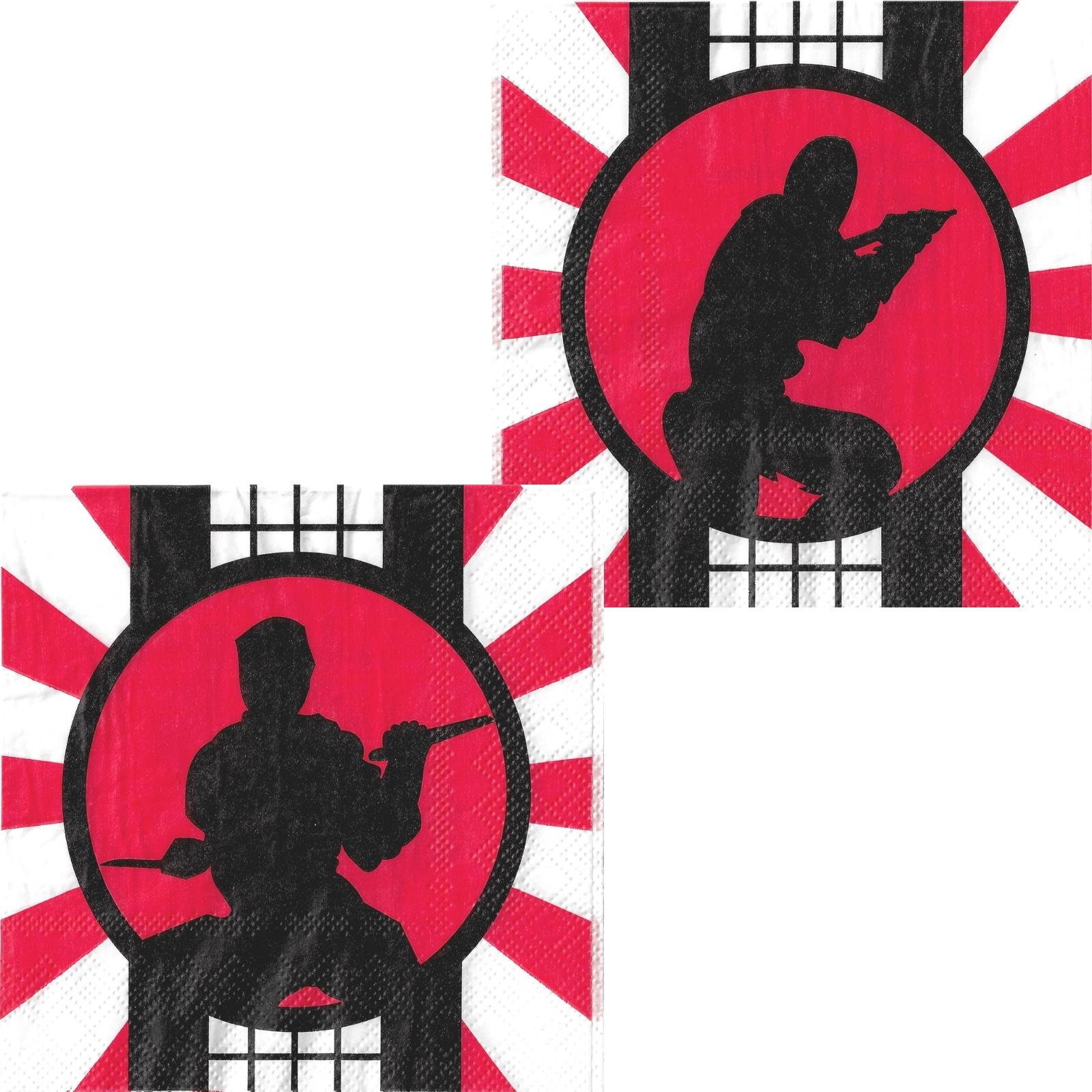 Ninja Warrior Small Napkins / Serviettes (Pack of 16) 