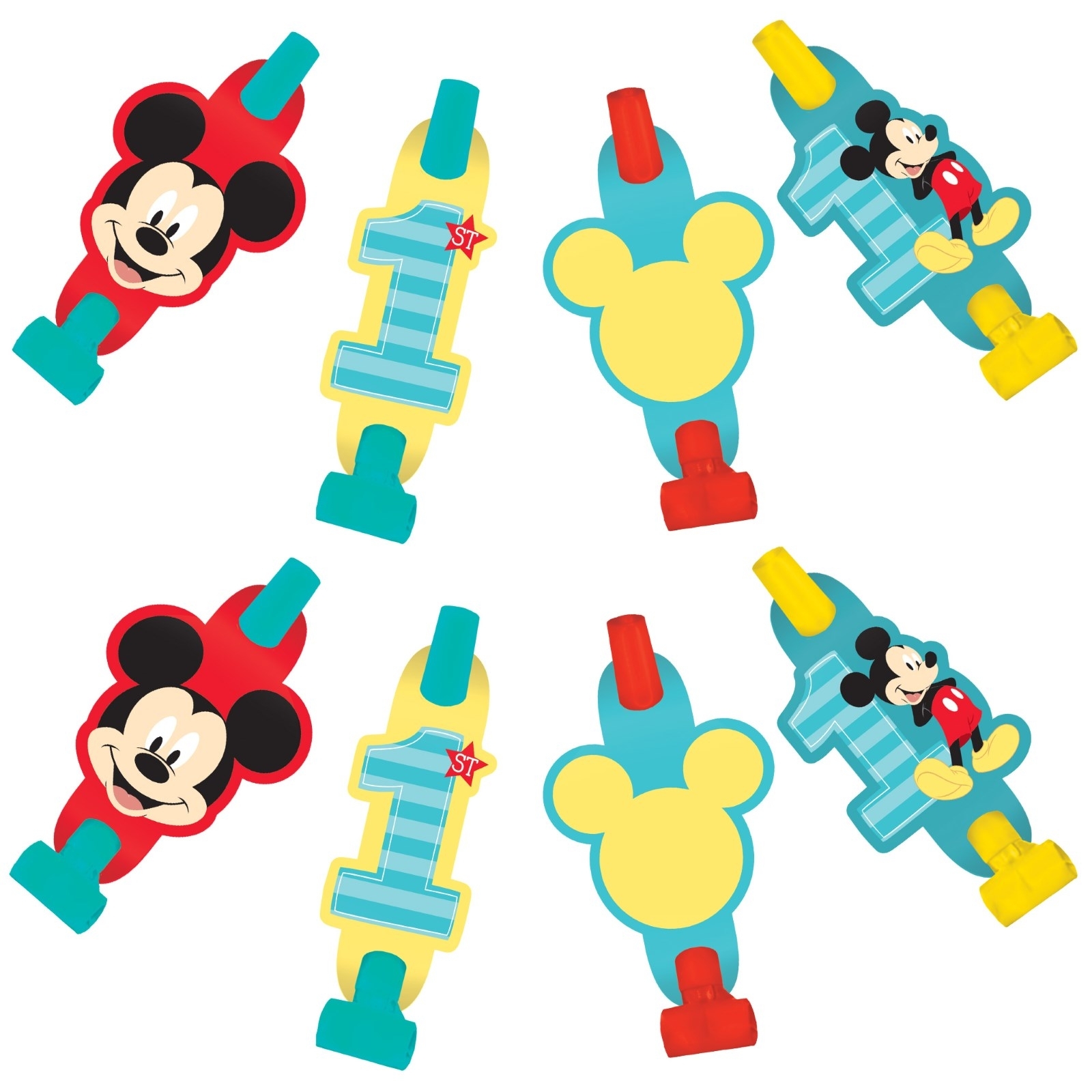 Mickey Mouse Fun To Be One Party Blowers (Pack of 8)