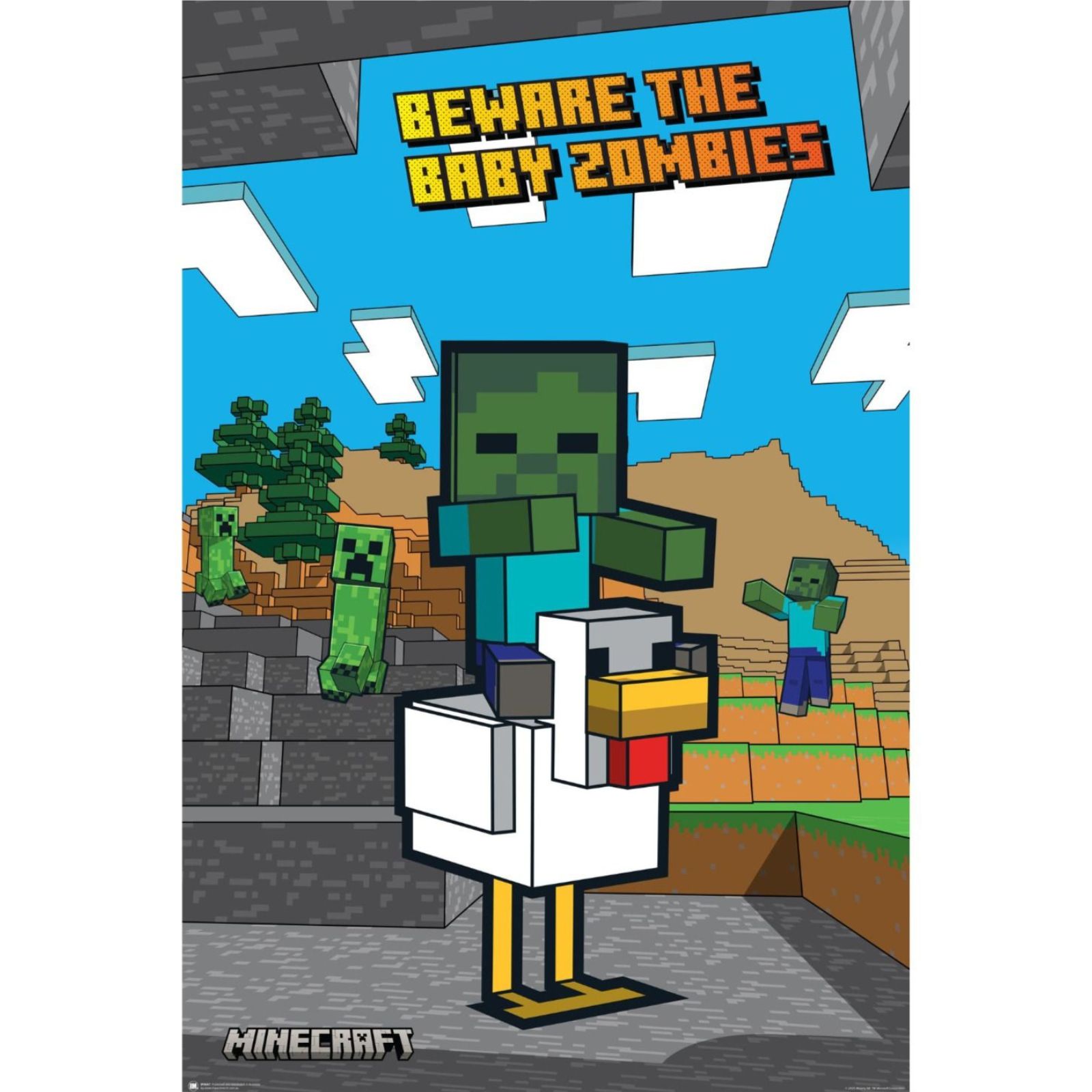 Minecraft Chicken Jockey Poster