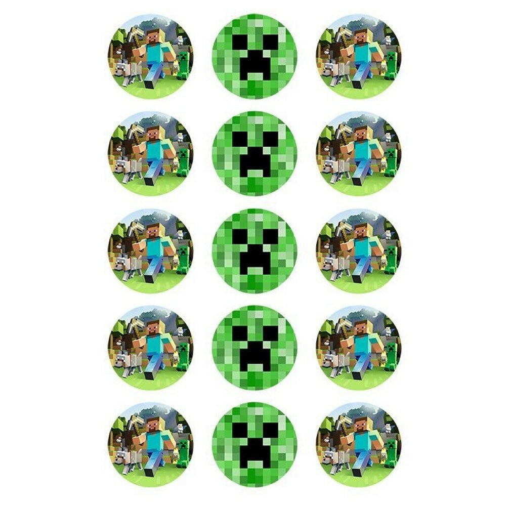 Minecraft Edible Cupcake Decorations (Pack of 15)