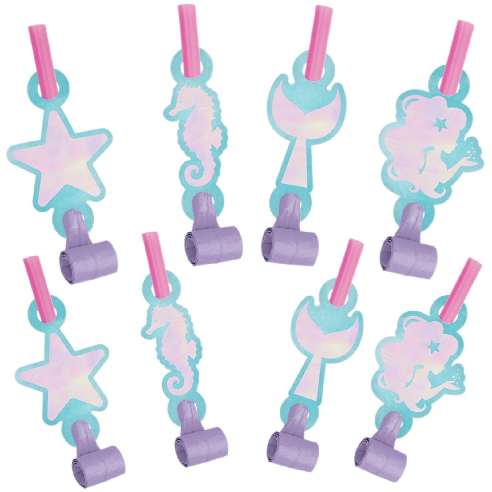 Mermaid Shine Party Blowers (Pack of 8)