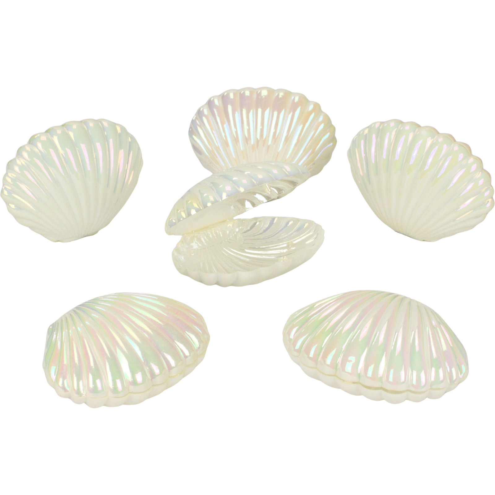 Iridescent Fillable Plastic Shells (Pack of 6) 
