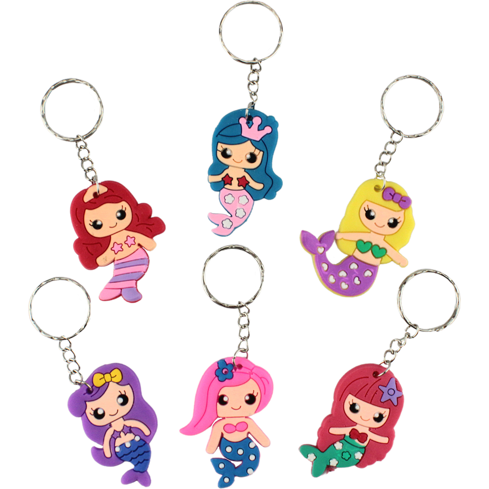 Mermaid Princess Keyrings (Pack of 12)